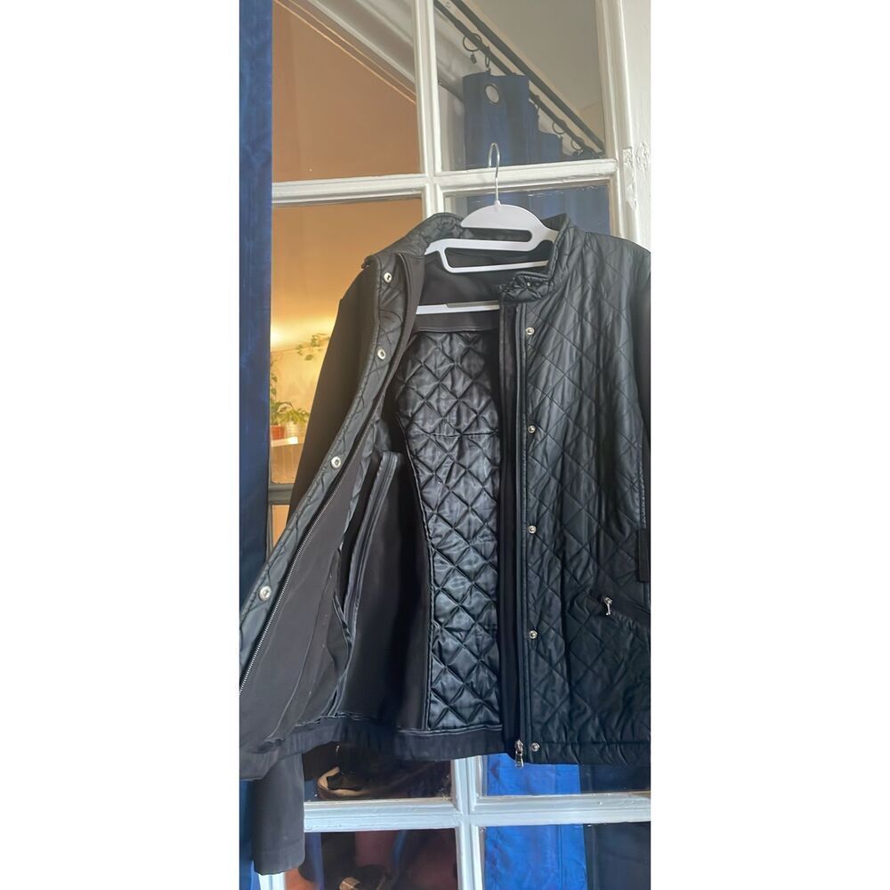 Lauren Ralph Lauren collared black quilted jacket size 1xl preowned - Picture 6 of 16
